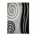 Terreno 5 x 7 ft. Modern Jersey Collection Abstract Stylish Stain Resistant Floor Rug, Black & Gray TE2586234